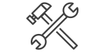 icon-2 Tools and equipment icon representing craftsmanship and construction for timber post and rail fencing by Giddiup.