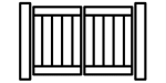 icon-3 Post and rail fencing gate design, showcasing wooden slats and vertical posts, emphasizing customization and integration with timber fencing solutions.